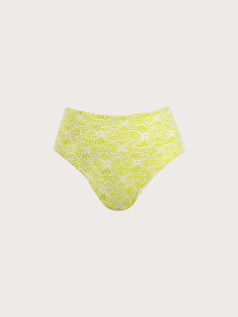 Women Knitted Polyester nylon blended Bikini Bottoms Light Green Sustainable Plus Size Bikinis - BERLOOK