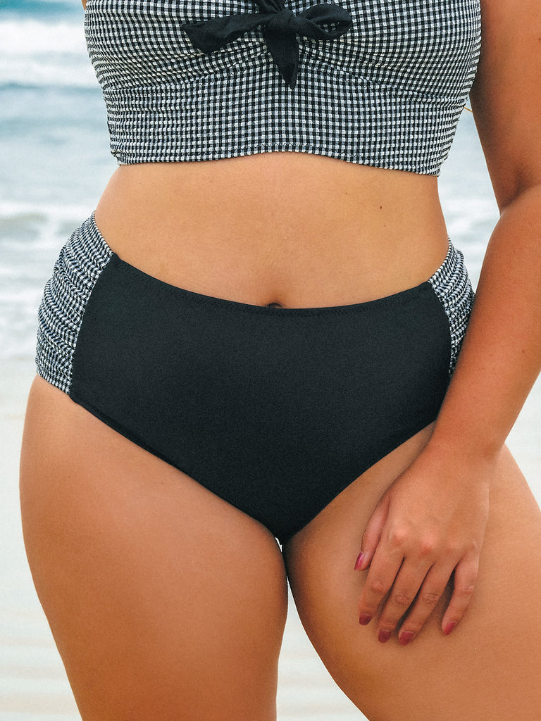 Women Knitted Polyester Nylon Blended Bikini Bottoms Sustainable Plus Size Bikinis - BERLOOK