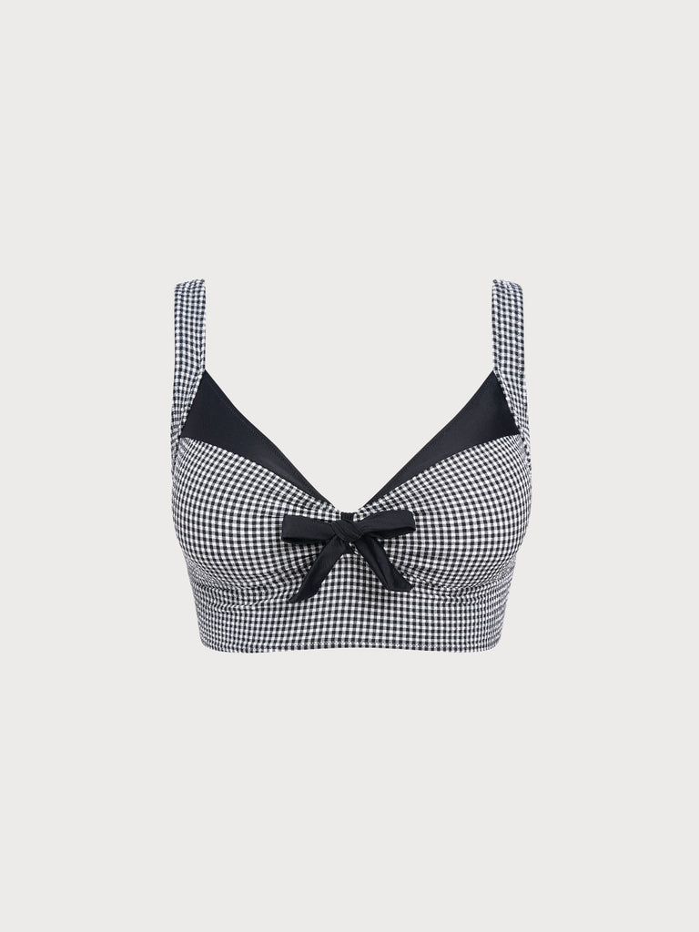 Women Knitted Polyester Nylon Blended Bikini Tops Black Sustainable Plus Size Bikinis - BERLOOK