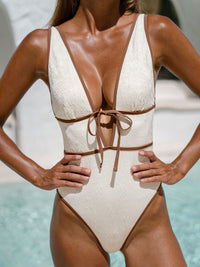 Women Knitted Polyester One Pieces Swimwear Off White Sustainable One-Pieces - BERLOOK