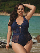 Women Knitted Polyester Plus Size One-Pieces Sustainable Plus Size One-Pieces - BERLOOK