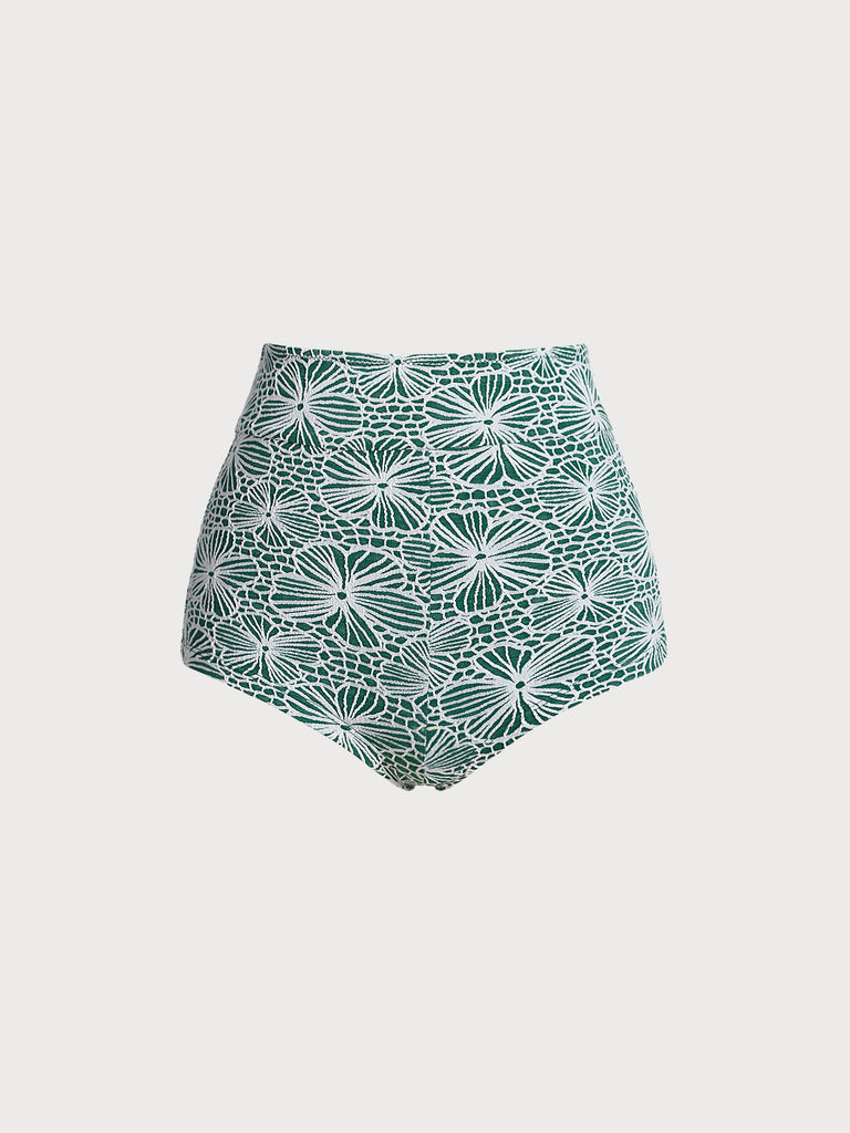 Women Knitted Polyester Surfing Bottoms Dark Green Sustainable Surfing Clothes - BERLOOK