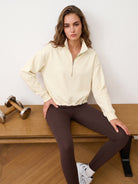 Women Knitted Polyester Yoga Long Sleeve Tops Sustainable Yoga Tops - BERLOOK