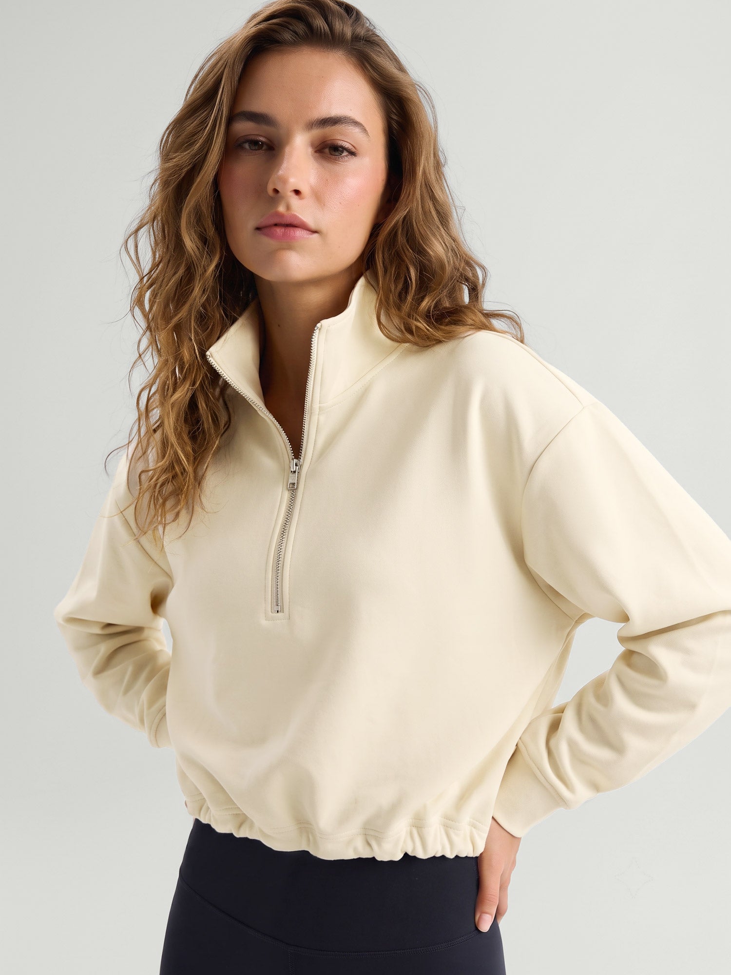 Women Knitted Polyester Yoga Long Sleeve Tops Sustainable Yoga Tops - BERLOOK