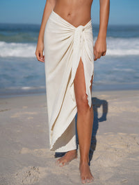 Women  knitted Rayon Cover-ups Off White Sustainable Cover-ups - BERLOOK