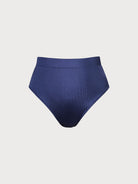 Women Knitted Spandex nylon blend Bikini Bottoms Navy Sustainable Plus Size Bikinis - BERLOOK