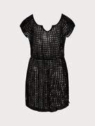 Women Knitted Viscose blended Cover ups Black Sustainable Plus Size Cover-ups - BERLOOK