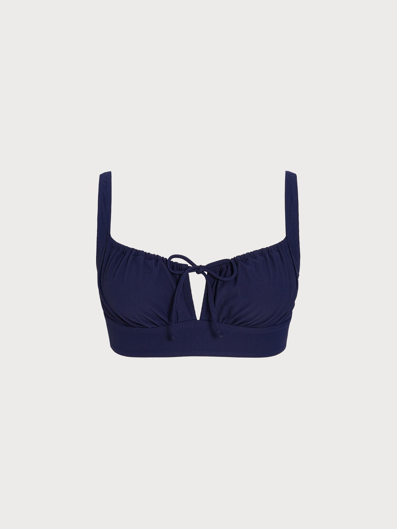 Women Plus Size Knitted Nylon Bikini Tops Navy Sustainable Plus Size Bikinis - BERLOOK