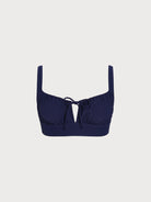 Women Plus Size Knitted Nylon Bikini Tops Navy Sustainable Plus Size Bikinis - BERLOOK