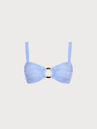 Women Woven Nylon Bikini Tops Light Blue Sustainable Bikinis - BERLOOK