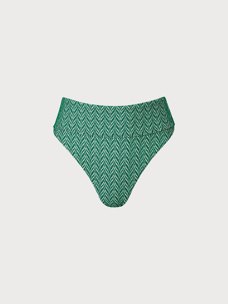 Women Woven Polyester Blended Bikini Bottoms Green Sustainable Bikinis - BERLOOK