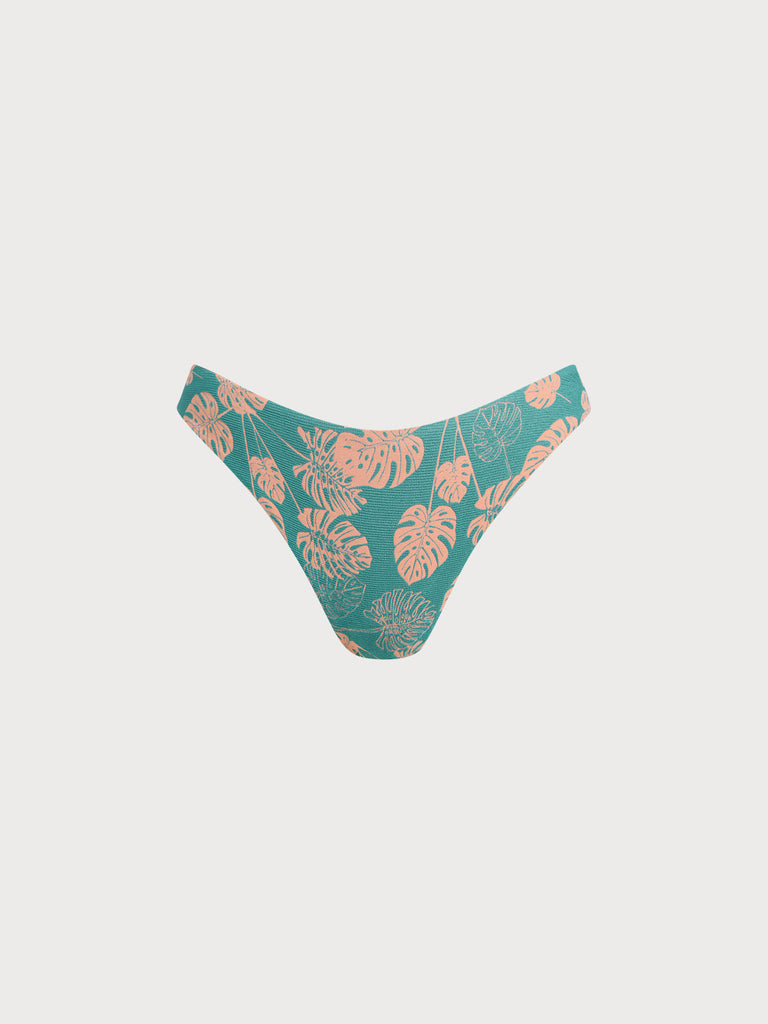 Women Woven Polyester Blended Bikini Bottoms Green Sustainable Bikinis - BERLOOK