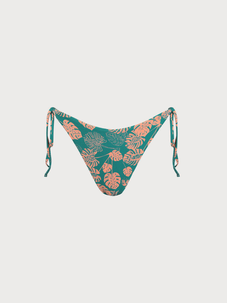 Women Woven Polyester Blended Bikini Bottoms Green Sustainable Bikinis - BERLOOK