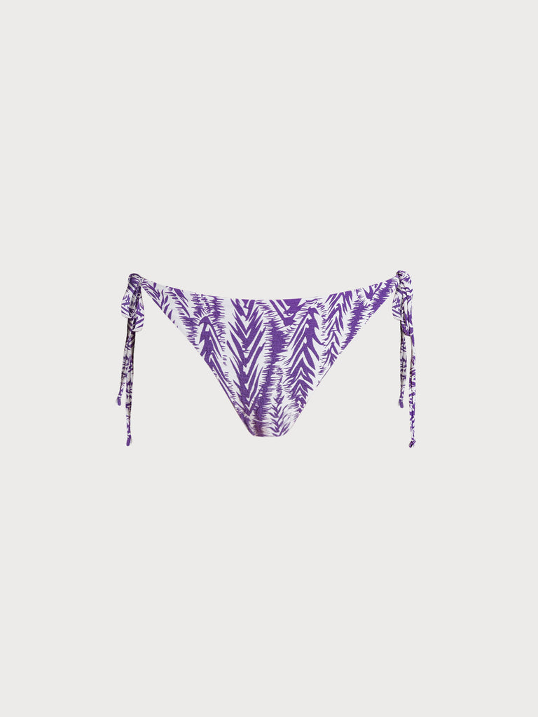 Women Woven Polyester Blended Bikini Bottoms Purple Sustainable Bikinis - BERLOOK