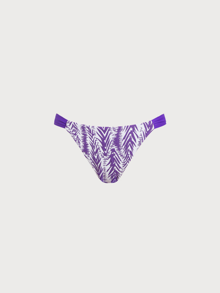 Women Woven Polyester Blended Bikini Bottoms Purple Sustainable Bikinis - BERLOOK