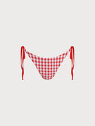 Women Woven Polyester Blended Bikini Bottoms Red Sustainable Bikinis - BERLOOK