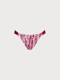 Women Woven Polyester Blended Bikini Bottoms Wine Red Sustainable Bikinis - BERLOOK