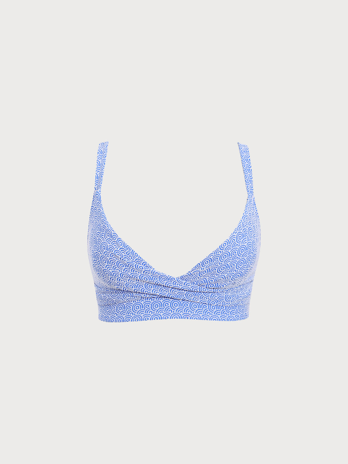 Women Woven Polyester Blended Bikini Tops Blue Sustainable Plus Size Bikinis - BERLOOK