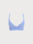 Women Woven Polyester Blended Bikini Tops Blue Sustainable Plus Size Bikinis - BERLOOK