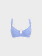 Women Woven Polyester Blended Bikini Tops Blue Sustainable Plus Size Bikinis - BERLOOK