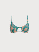Women Woven Polyester Blended Bikini Tops Green Sustainable Bikinis - BERLOOK