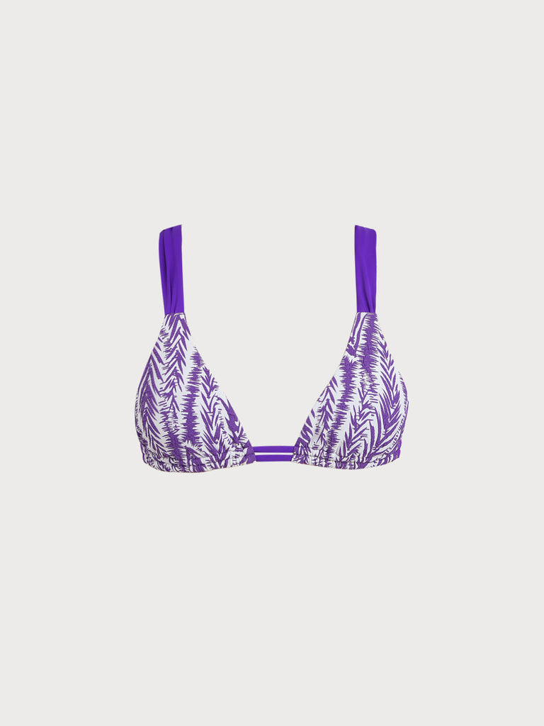 Women Woven Polyester Blended Bikini Tops Purple Sustainable Bikinis - BERLOOK
