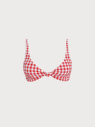 Women Woven Polyester Blended Bikini Tops Red Sustainable Bikinis - BERLOOK