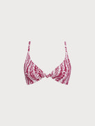 Women Woven Polyester Blended Bikini Tops Wine Red Sustainable Bikinis - BERLOOK