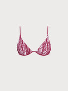 Women Woven Polyester Blended Bikini Tops Wine Red Sustainable - BERLOOK