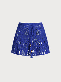 Women'S Knitted Acrylic Cover-ups Blue Sustainable Cover-ups - BERLOOK