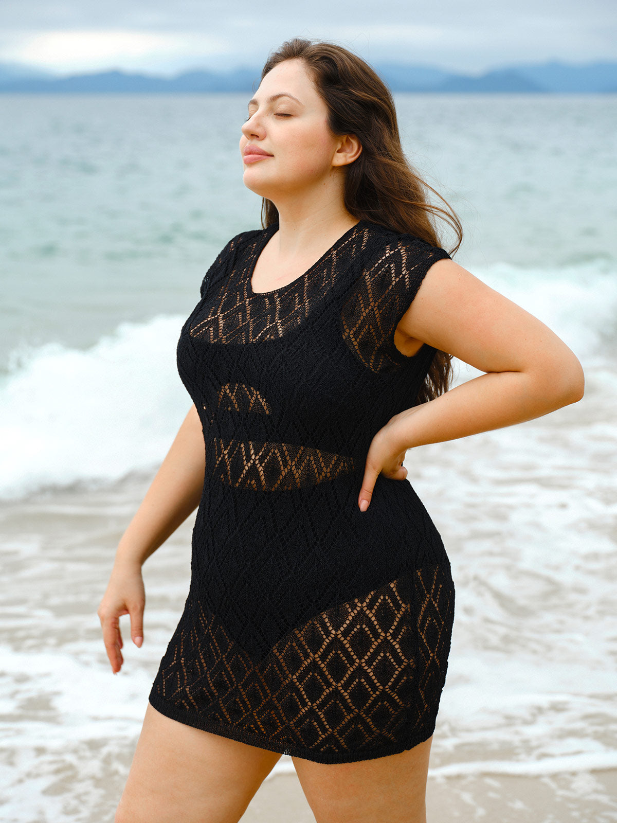 Women'S Knitted Acrylic Cover-ups Sustainable Plus Size Cover-ups - BERLOOK