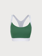Women'S Knitted Nylon Contrast Color Yoga Sports Bra Sustainable Yoga Tops - BERLOOK