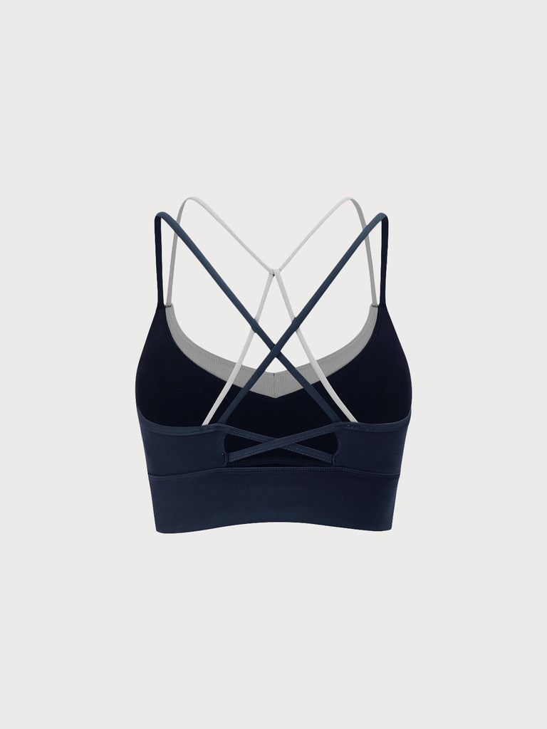 Women'S Knitted Nylon Sports Bra Sustainable Yoga Tops - BERLOOK