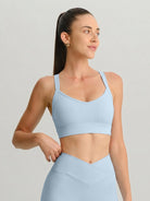 Women'S Knitted Nylon Sports Bra Sustainable Yoga Tops - BERLOOK