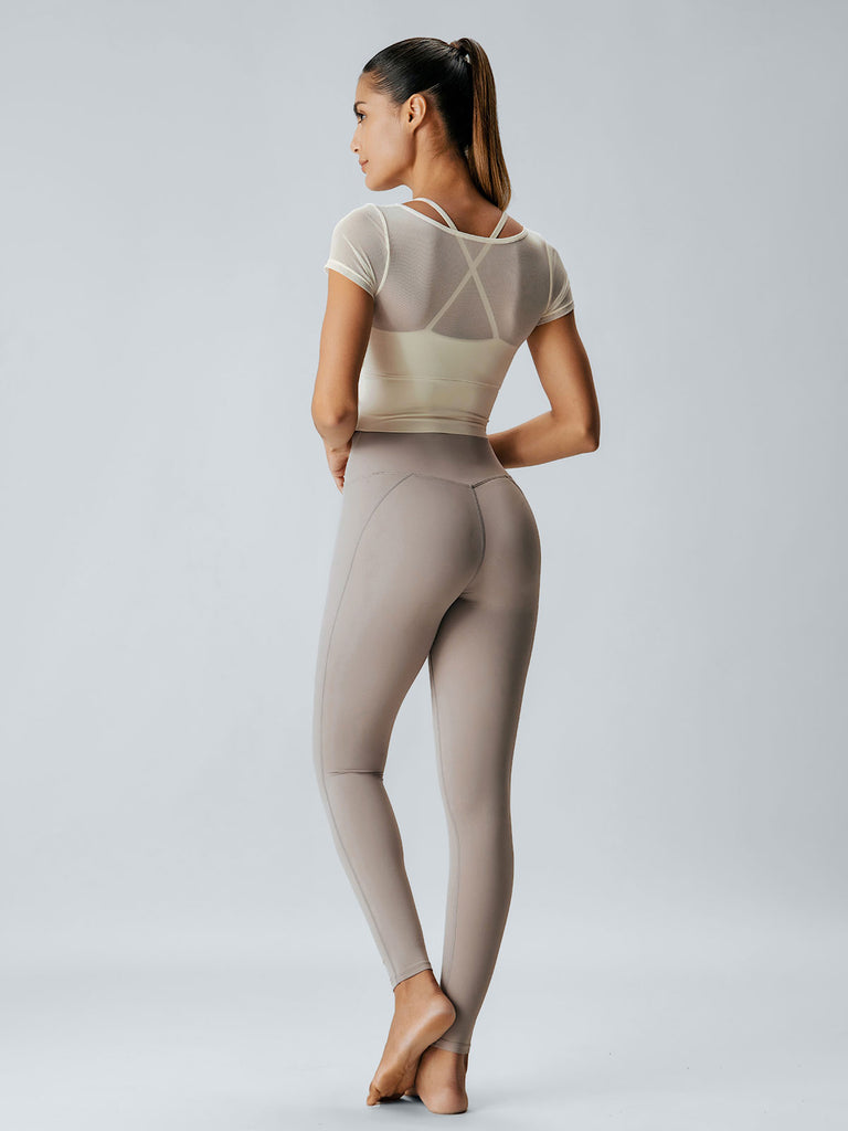 Women'S Knitted Nylon Yoga Short Sleeve Tops Sustainable Yoga Tops - BERLOOK