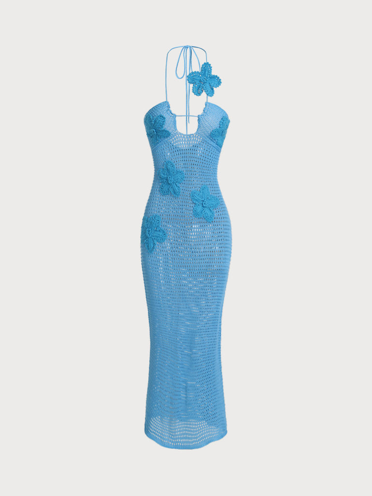 Women'S Knitted Polyester Cover-ups Blue Sustainable Cover-ups - BERLOOK