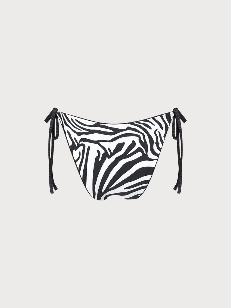 Women'S Knitted Reversible Zebra Print Bikini Bottoms Sustainable Bikinis - BERLOOK
