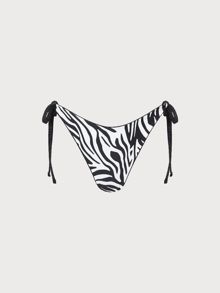 Women'S Knitted Reversible Zebra Print Bikini Bottoms Sustainable Bikinis - BERLOOK