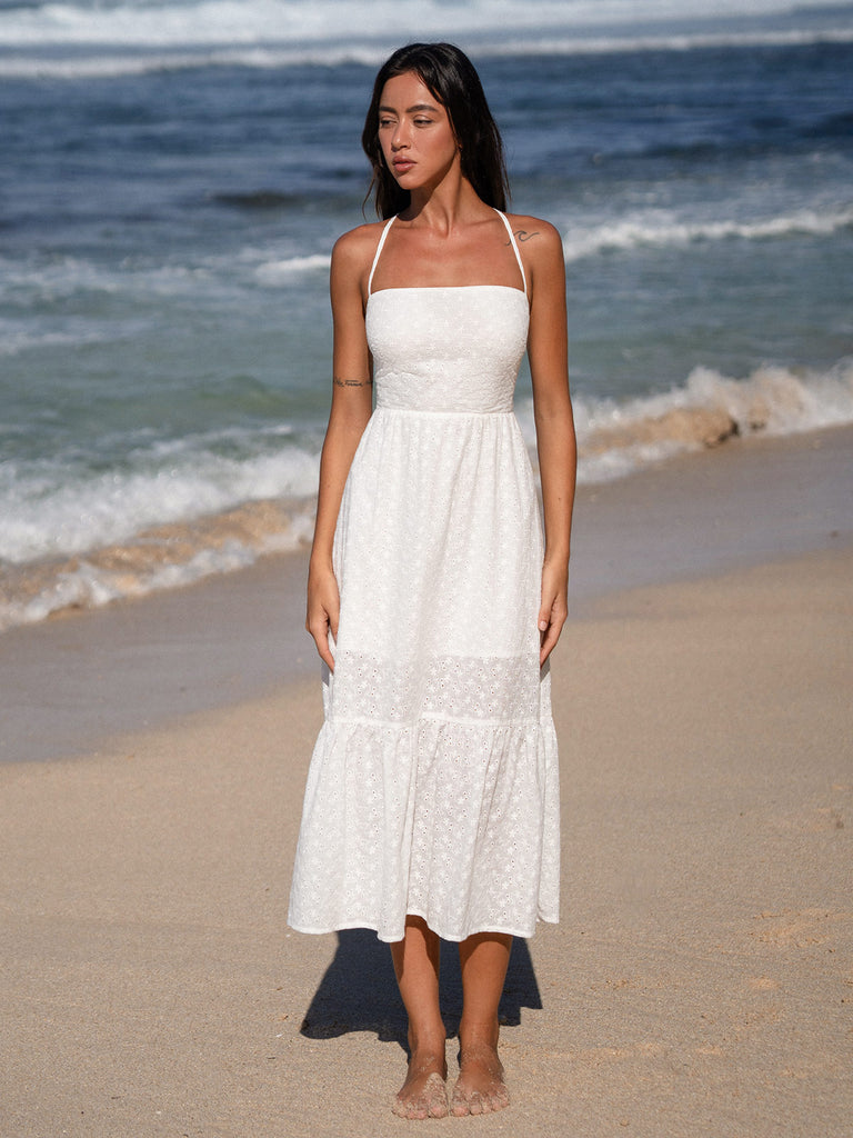 Women'S Woven Cotton Cover-ups Sustainable Beach Dress - BERLOOK