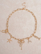 Women's Alloy Multi-Pendant Necklace Gold Sustainable Necklaces - BERLOOK