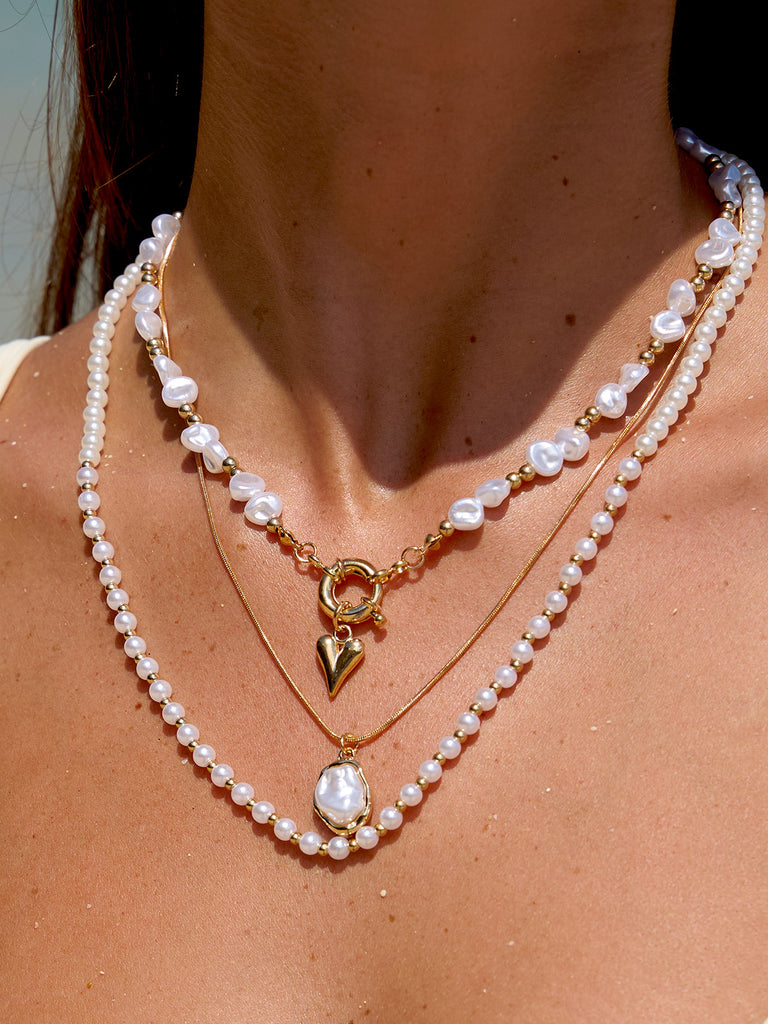 Women's Alloy Pearl Necklace Sustainable Necklaces - BERLOOK