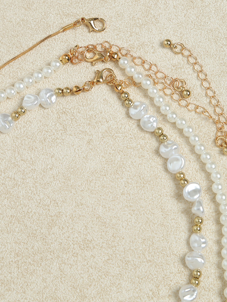Women's Alloy Pearl Necklace Sustainable Necklaces - BERLOOK