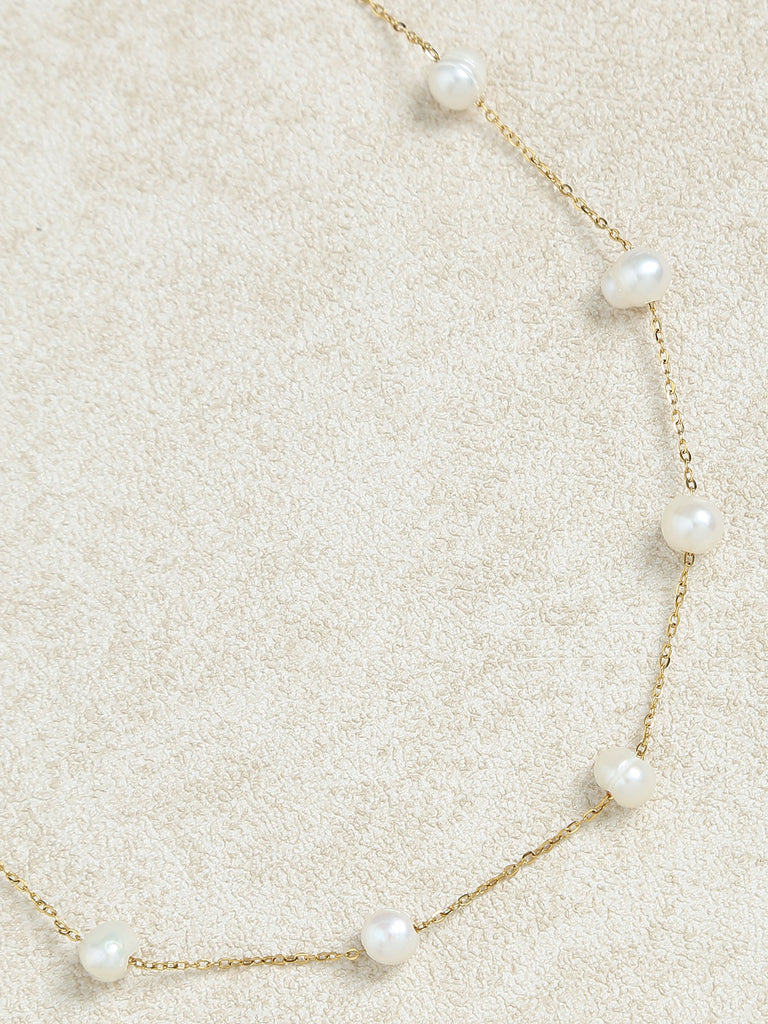 Women's Alloy Pearl Necklace Sustainable Necklaces - BERLOOK