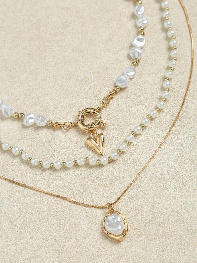 Women's Alloy Pearl Necklace Sustainable Necklaces - BERLOOK