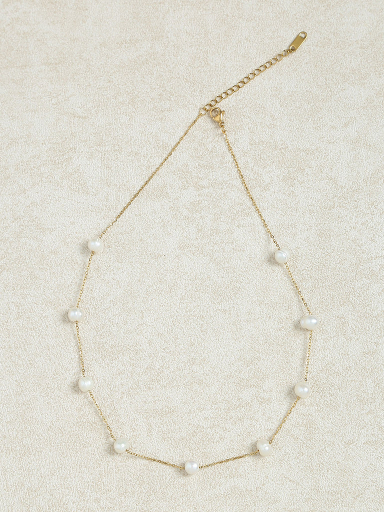 Women's Alloy Pearl Necklace White Sustainable Necklaces - BERLOOK