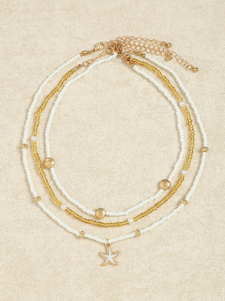 Women's Alloy Starfish Necklace Gold Sustainable Necklaces - BERLOOK