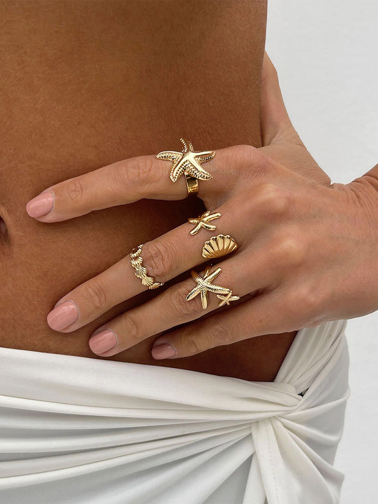 Women's Alloy Starfish Ring Sustainable Rings - BERLOOK