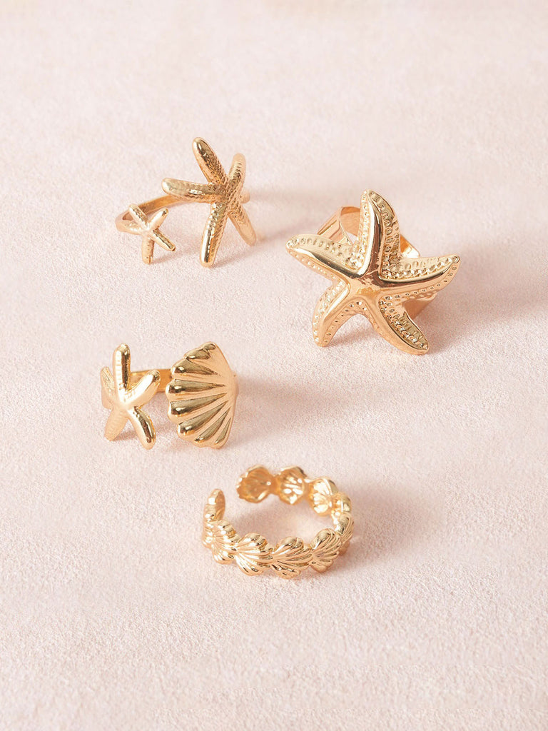 Women's Alloy Starfish Ring Sustainable Rings - BERLOOK