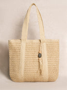 Women's beach woven bag Off White Sustainable - BERLOOK