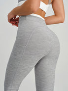 Women's Color-Block Knit Nylon Leggings Sustainable Yoga Bottoms - BERLOOK